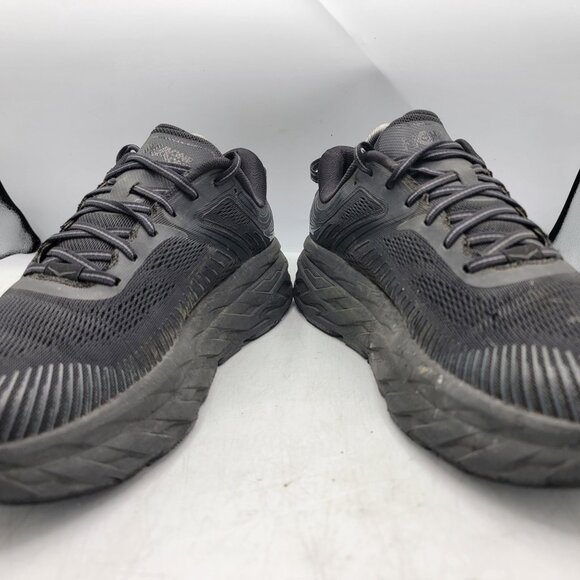 Hoka One One Bondi 7 Mens 10 Triple Black Running Shoes Athletic Outdoors Casual - Picture 2 of 13